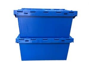 distribution tote with hinged lid